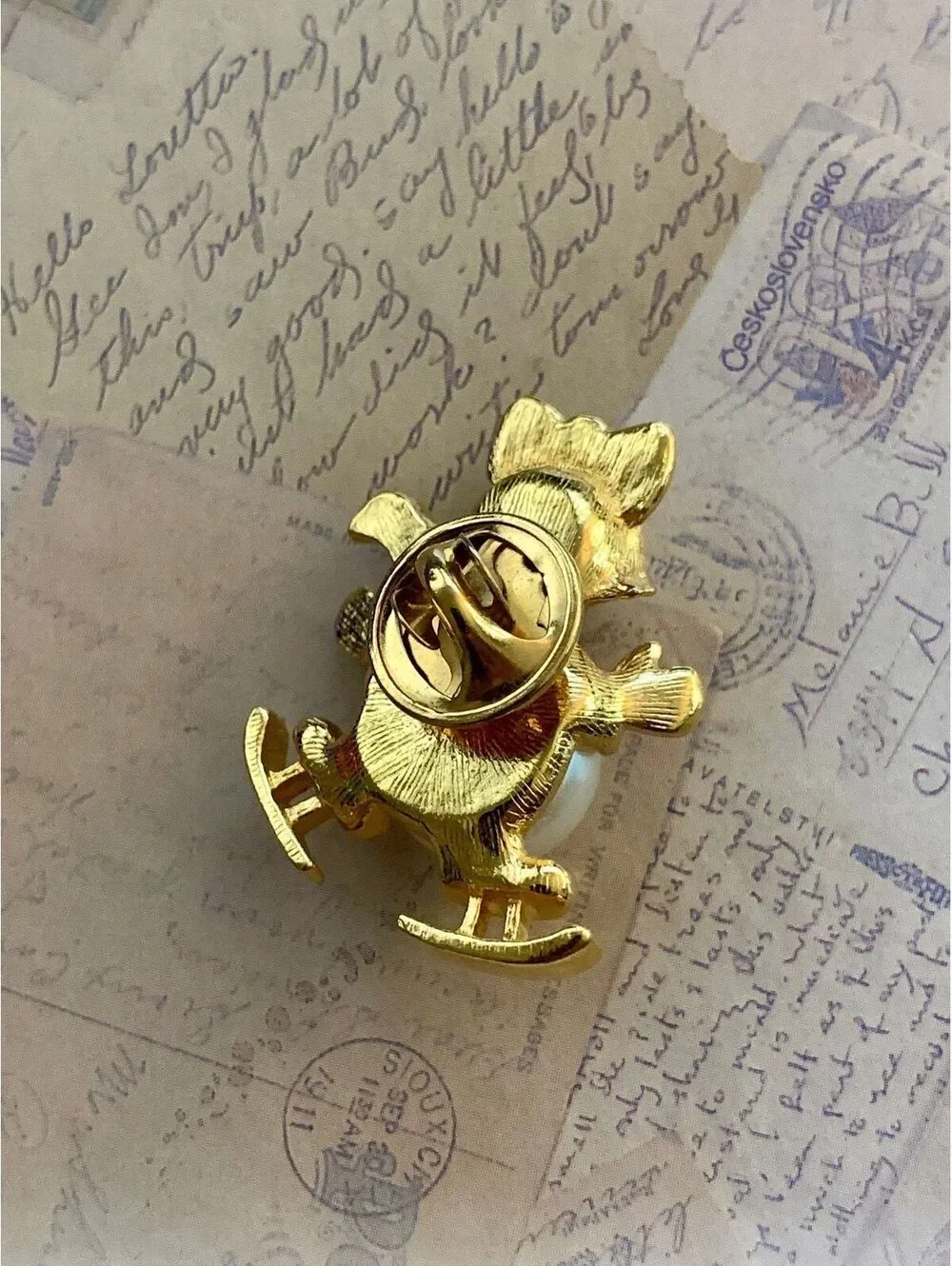 Vintage Jelly Belly Charming  Cat Brooch with Faux Pearl & Cute Face Pin